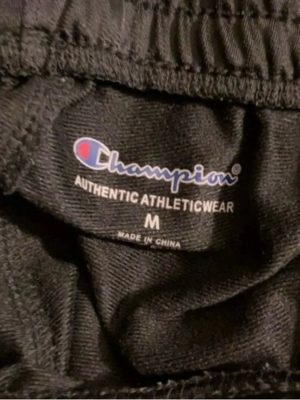 Champion Black Hoodie & Track Pants Set with White and Red Logo Youth Size M